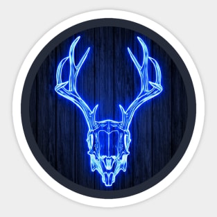 The neon blue Space-Deer Sticker